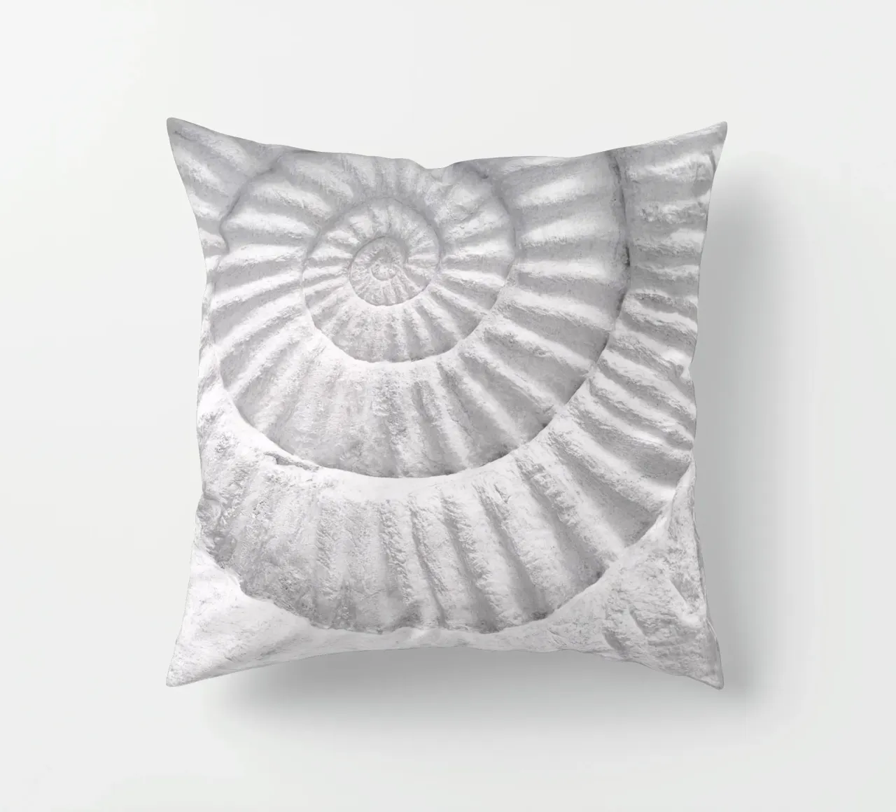 Fossil spiral - Timeless natural art in a minimalist style decorative cushion by Whole©