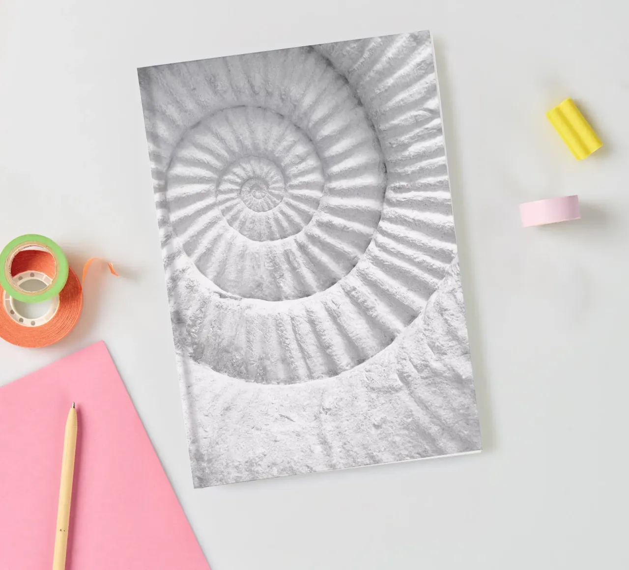 Fossil spiral - Timeless natural art in a minimalist style notebook by Whole©