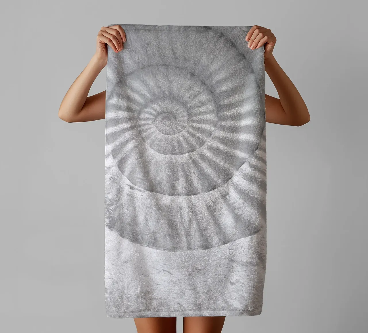 Fossil spiral - Timeless natural art in a minimalist style towel by Whole©
