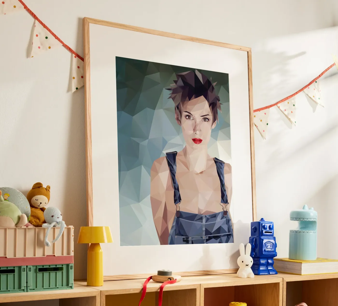 Winona Ryder Lowpoly poster van Low Profile