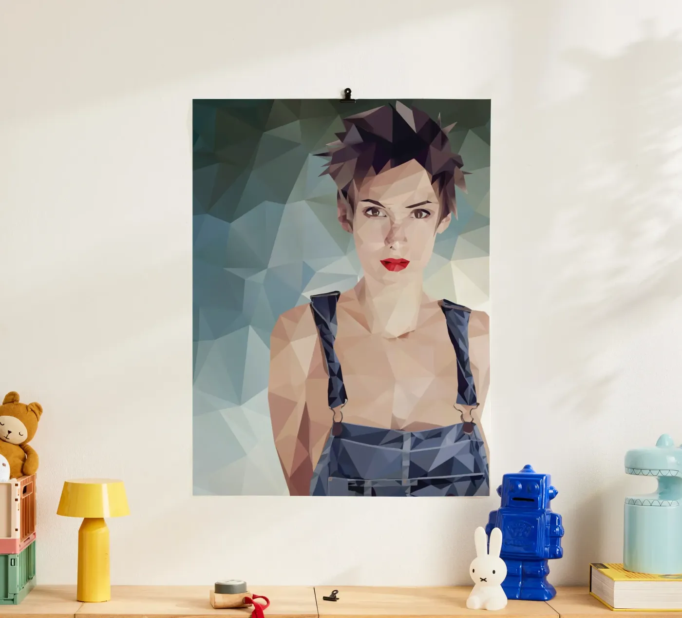 Winona Ryder Lowpoly poster van Low Profile