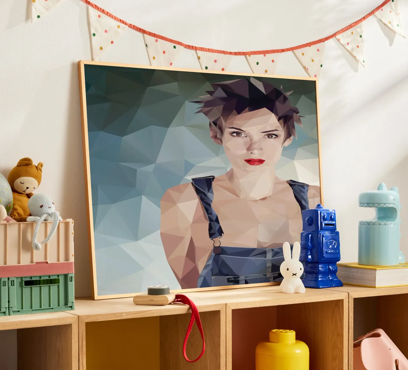 Winona Ryder Lowpoly poster van Low Profile