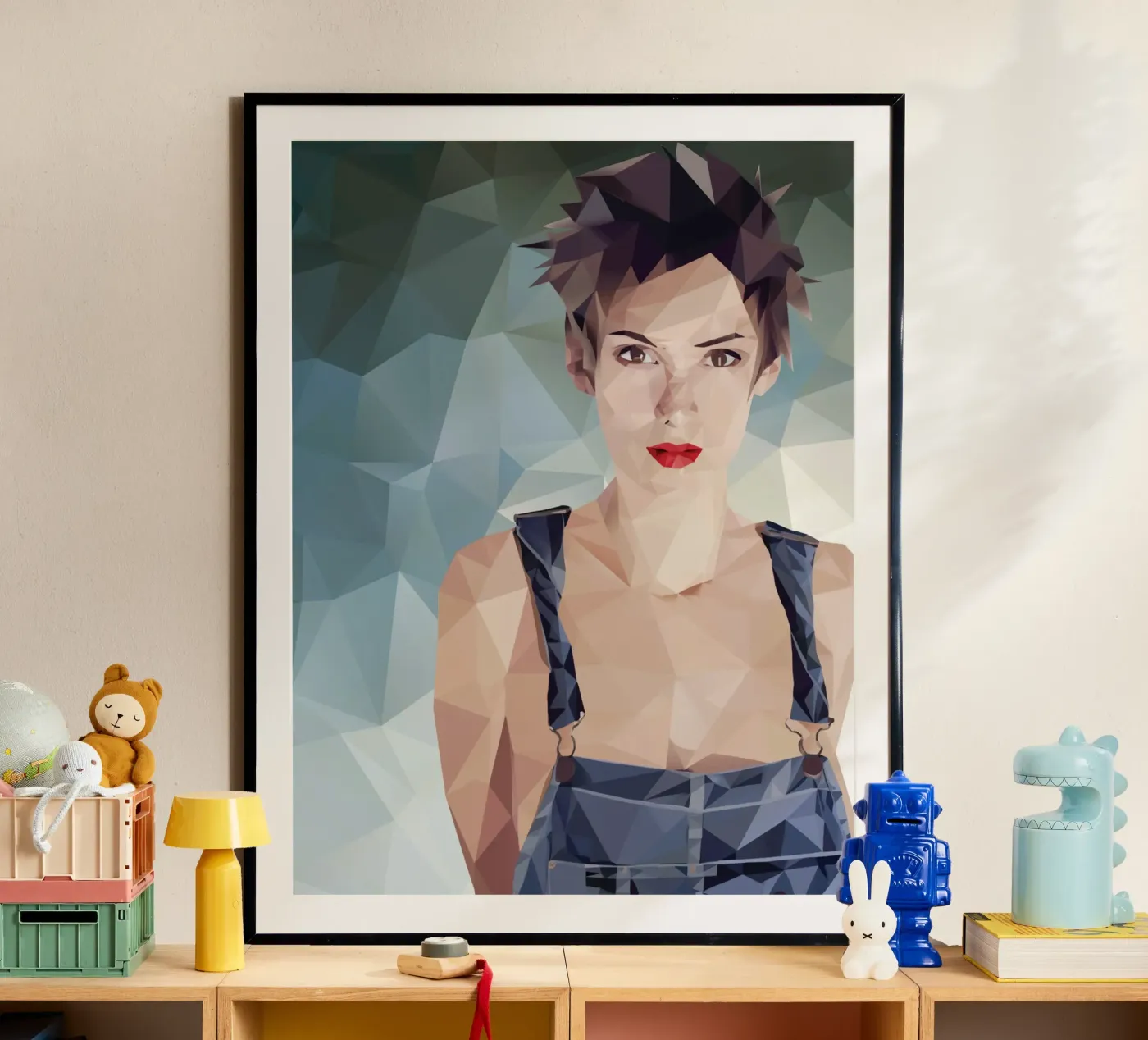 Winona Ryder Lowpoly poster van Low Profile