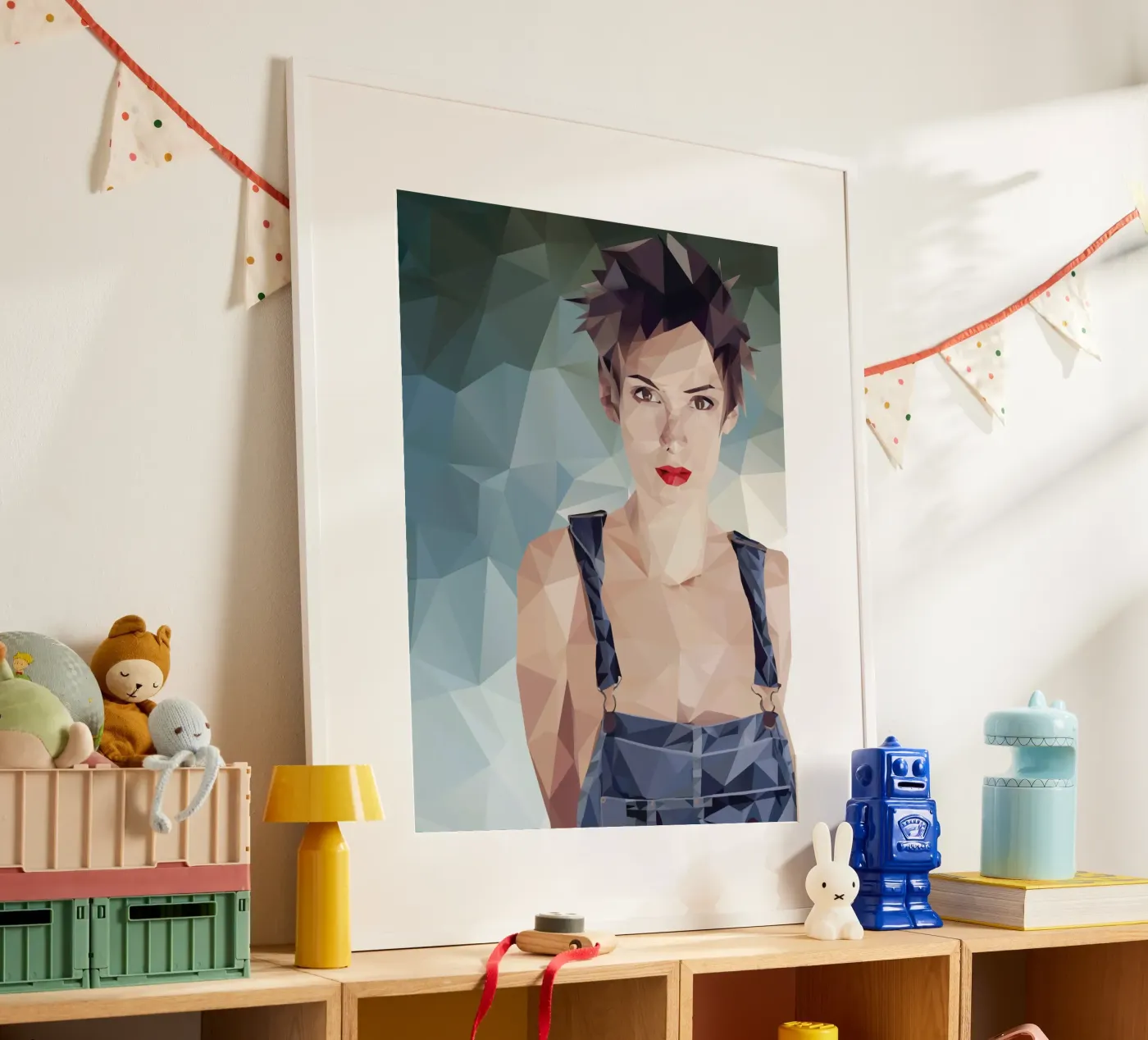 Winona Ryder Lowpoly poster van Low Profile