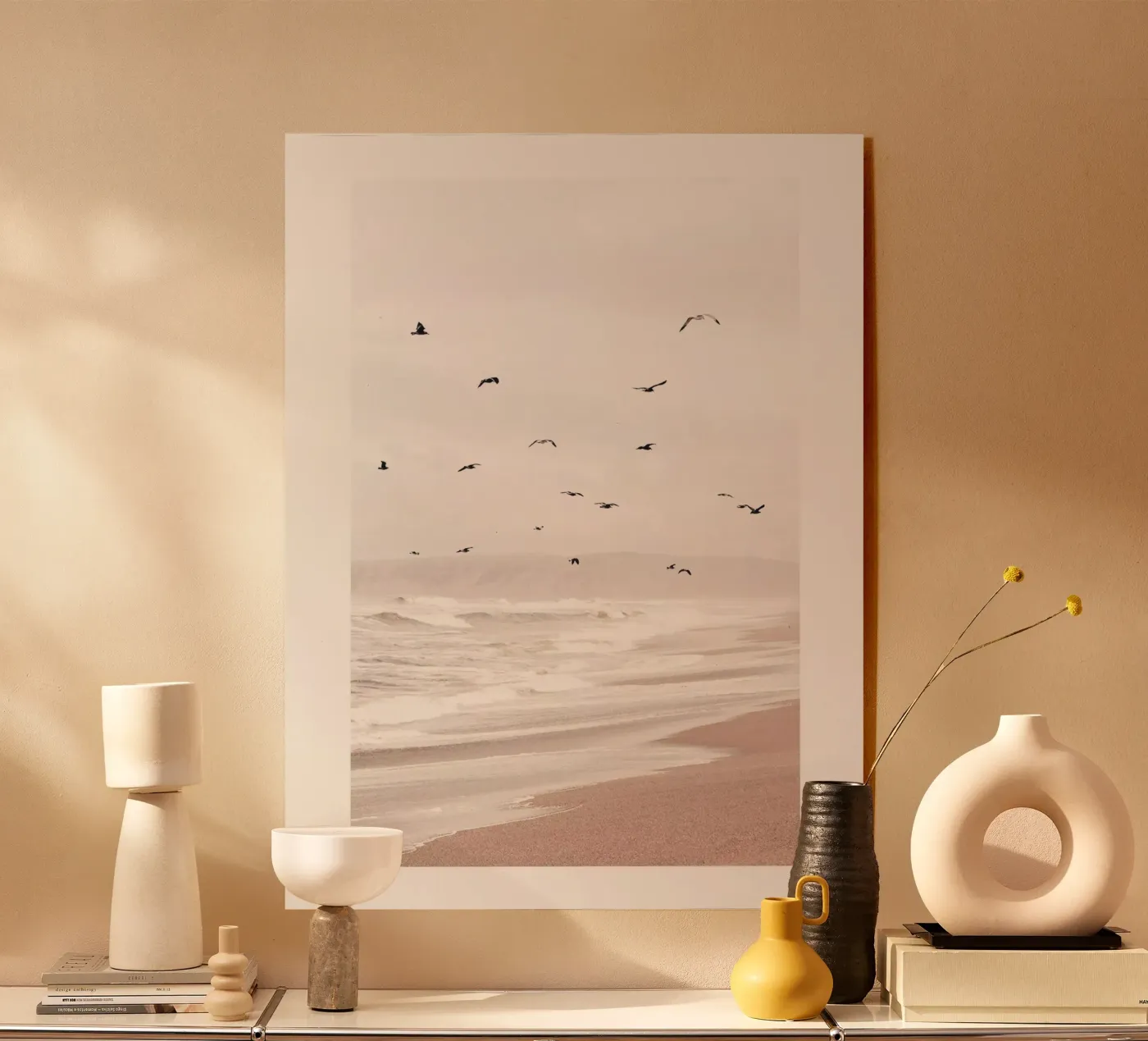 Plage et mouettes plexiglas de Whole©