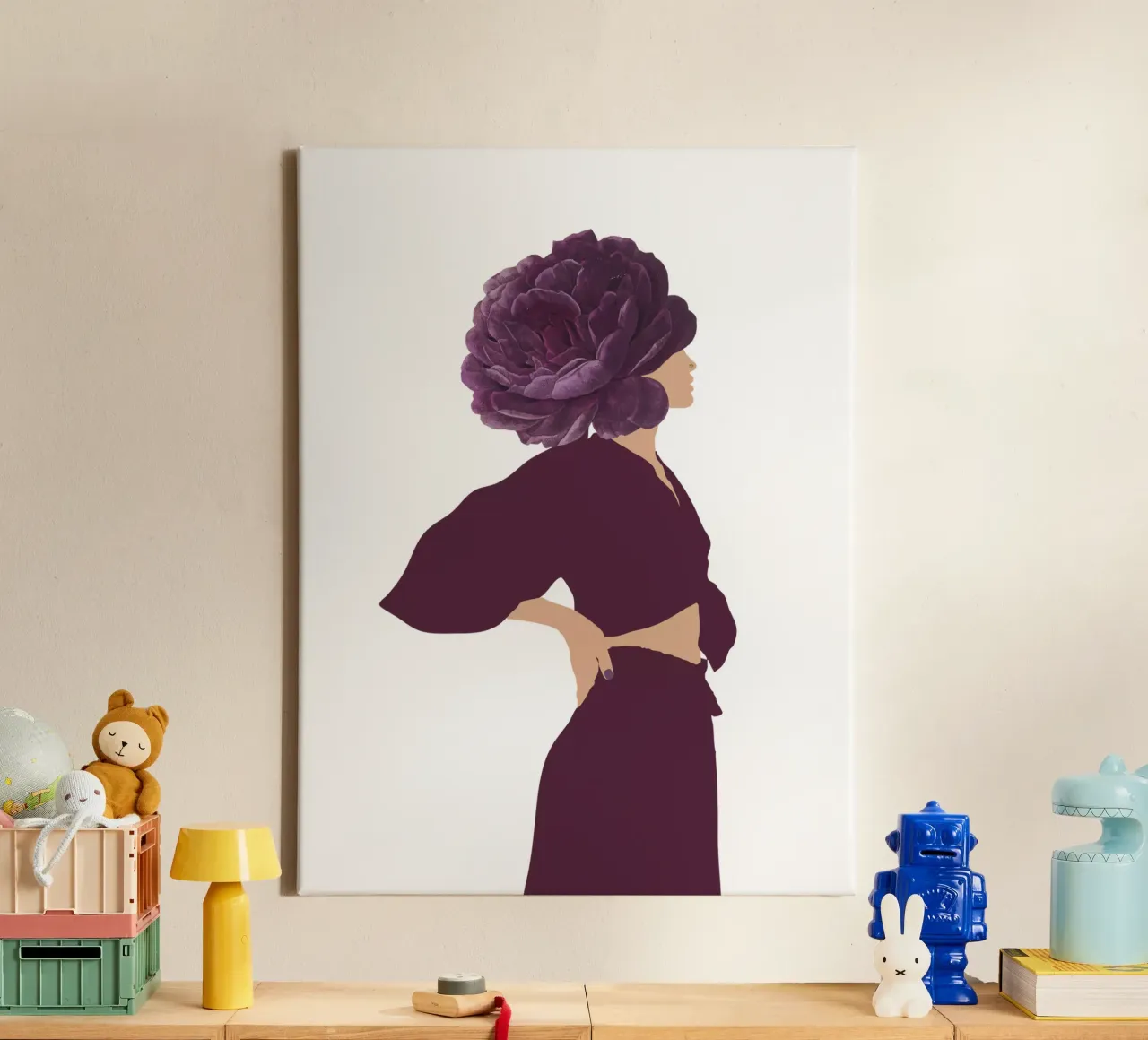 Goddelijk Vrouwelijk canvas met Baklijst van DesignArt