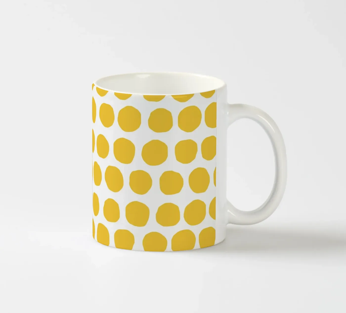 Yellow Dot Pattern ceramic mug by treechild