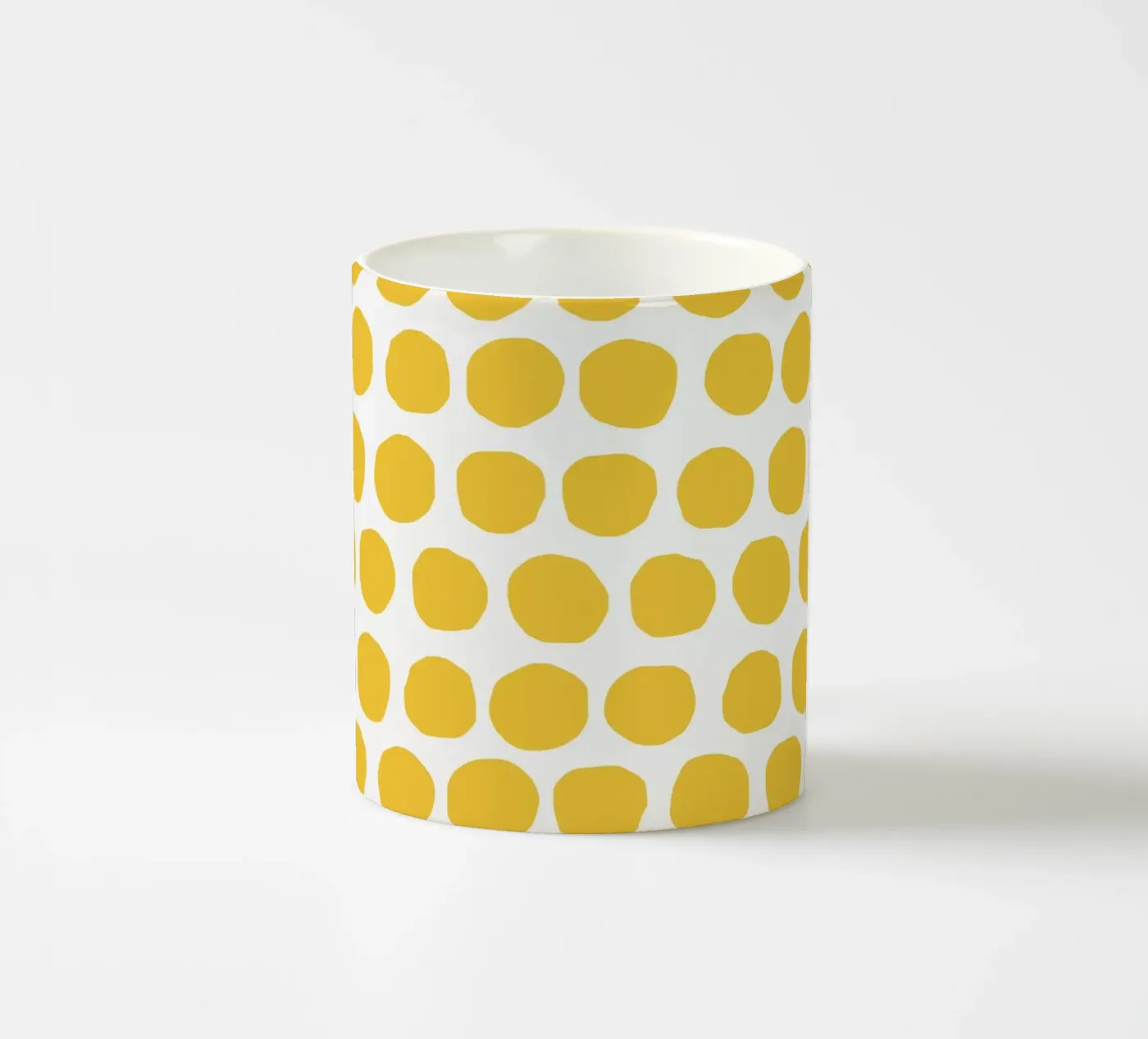 Yellow Dot Pattern ceramic mug by treechild