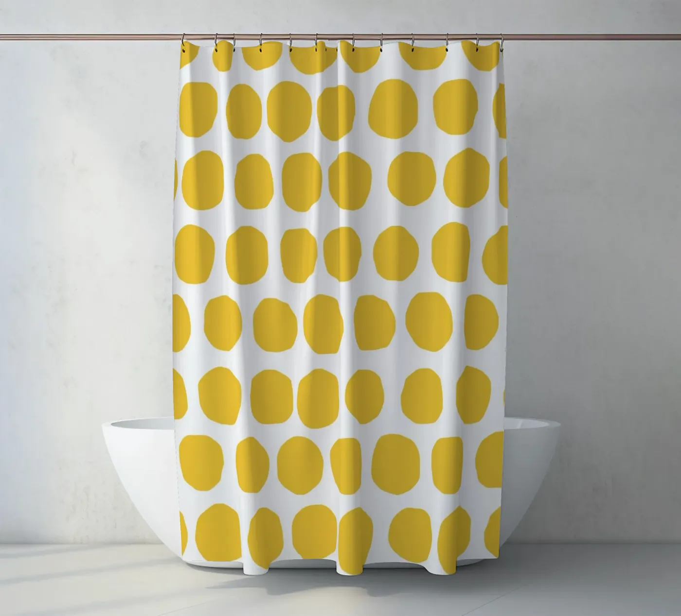 Yellow Dot Pattern Duschvorhang von treechild