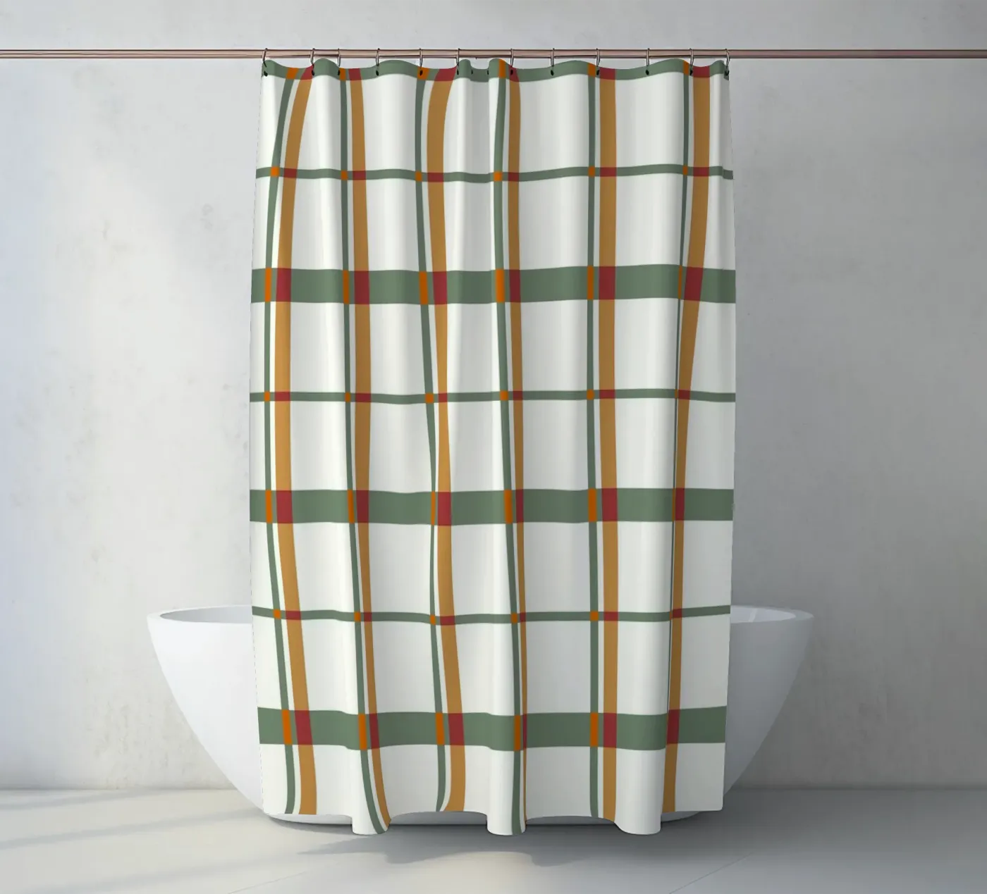 Squared Green Red Pattern douchegordijn van treechild