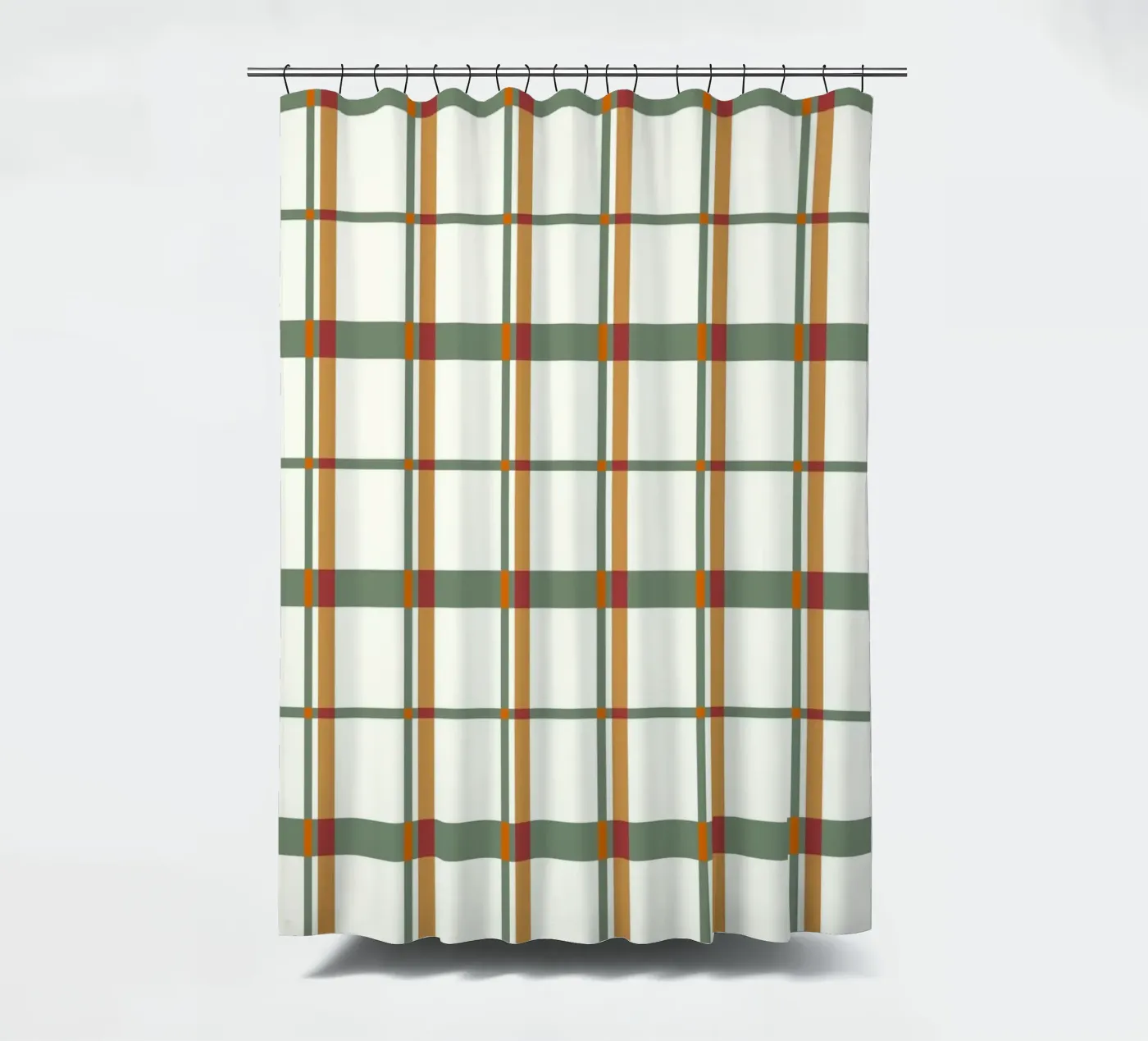 Squared Green Red Pattern douchegordijn van treechild