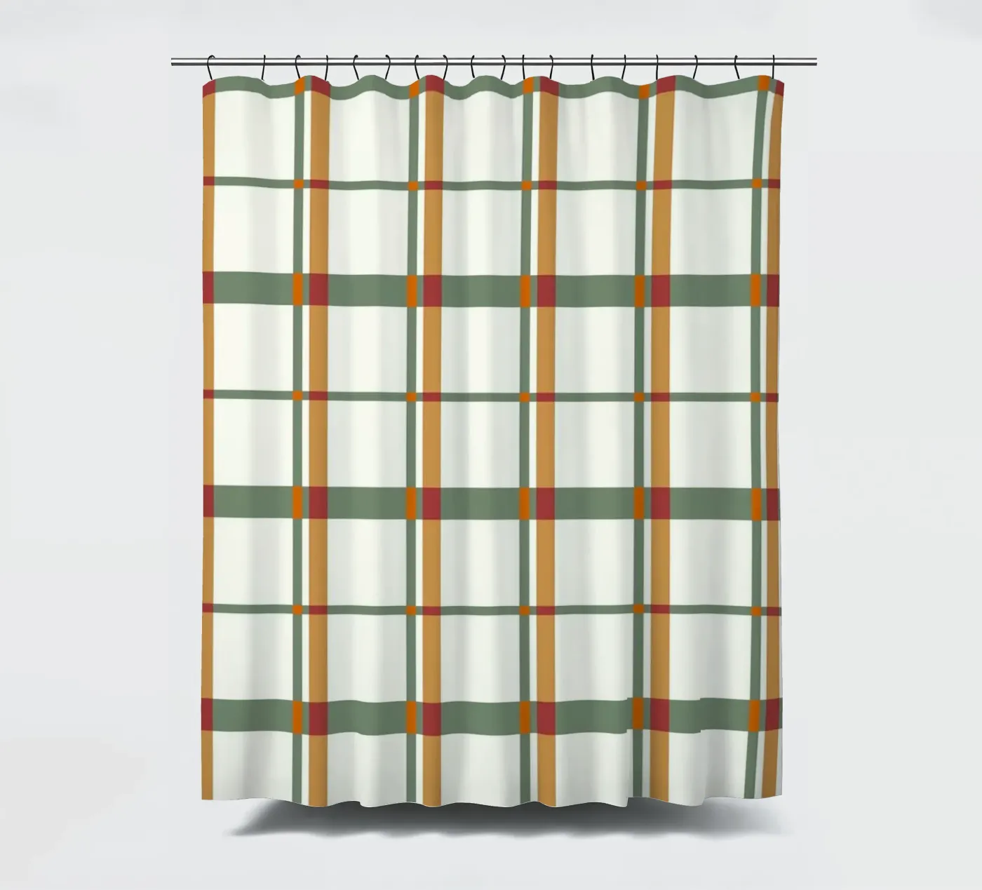 Squared Green Red Pattern douchegordijn van treechild