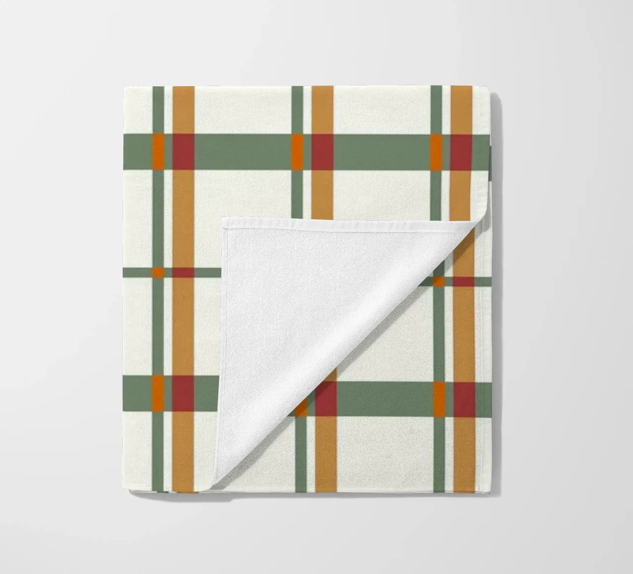 Squared Green Red Pattern telo mare da treechild