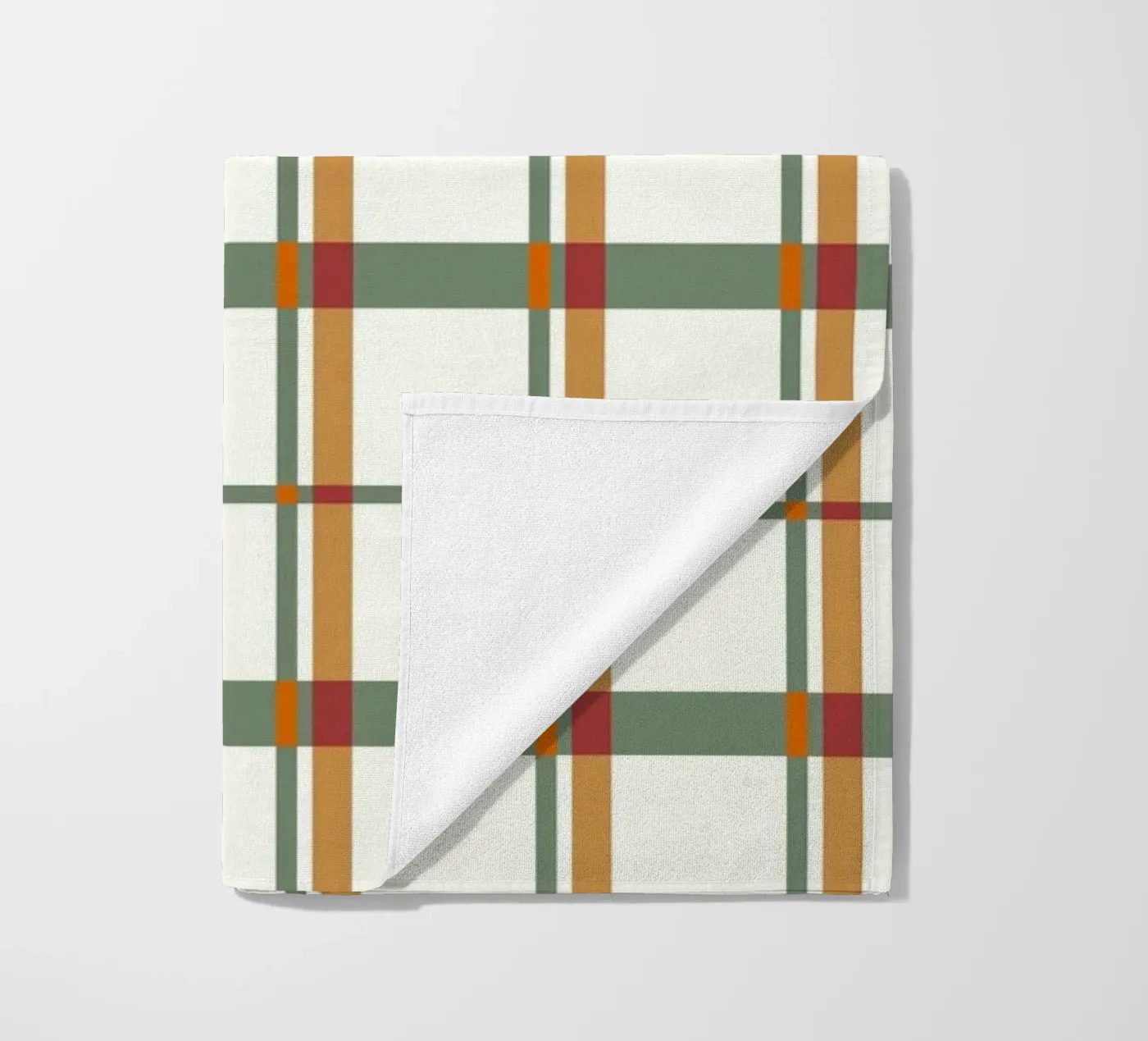 Squared Green Red Pattern serviette de plage de treechild