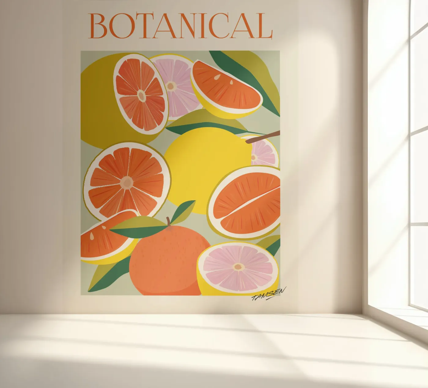 Sinaasappel & Citroen fotobehang van Tamsen Design