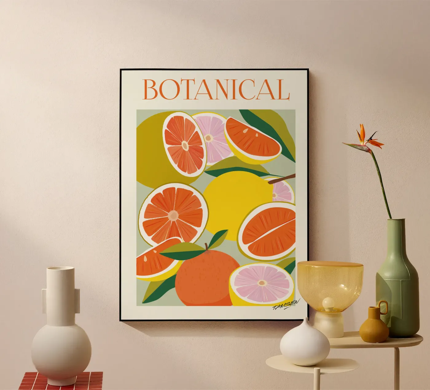 Orange & Lemon acrylic glass by Tamsen Design