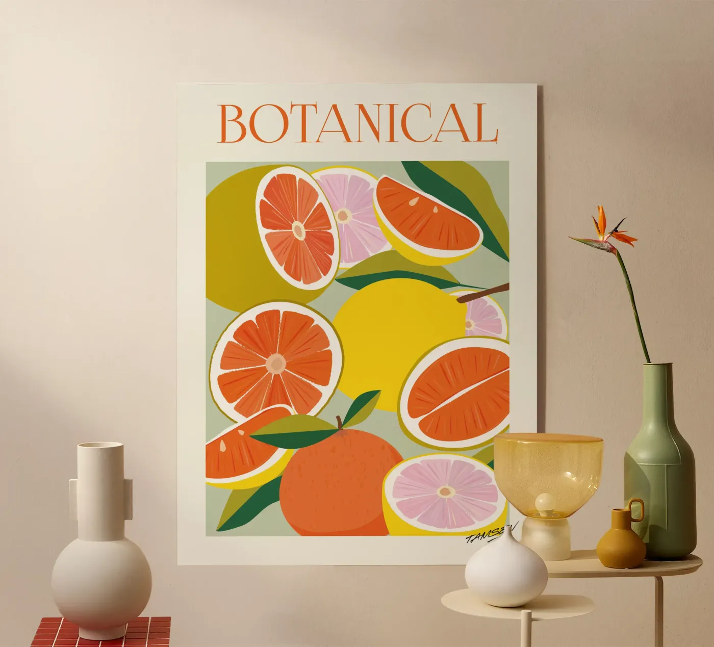 Orange & Lemon acrylic glass by Tamsen Design