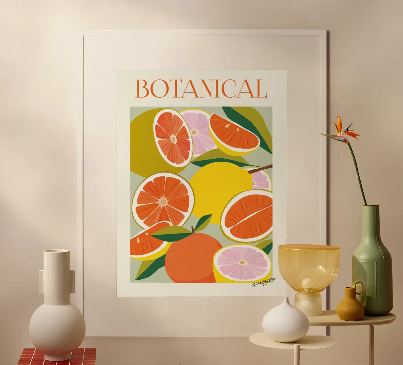 Orange & Lemon poster by Tamsen Design