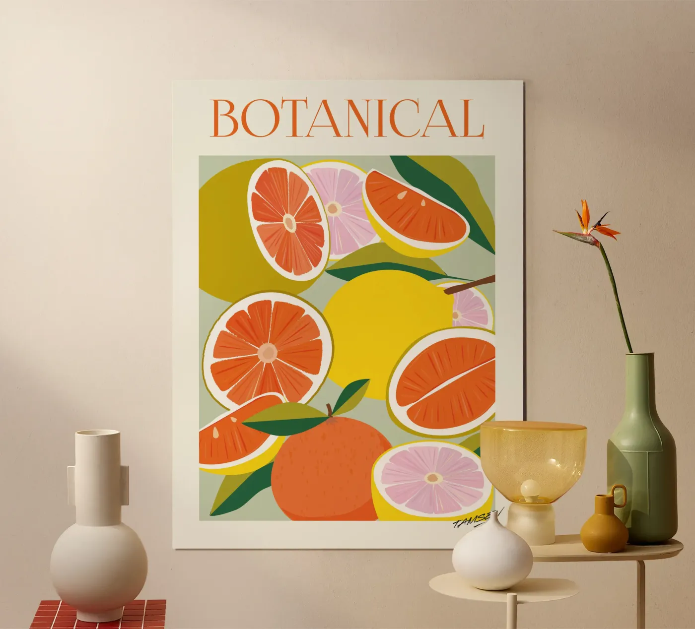 Orange & Lemon poster by Tamsen Design