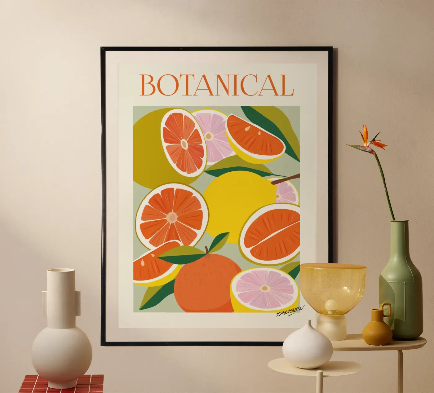 Orange & Lemon poster by Tamsen Design