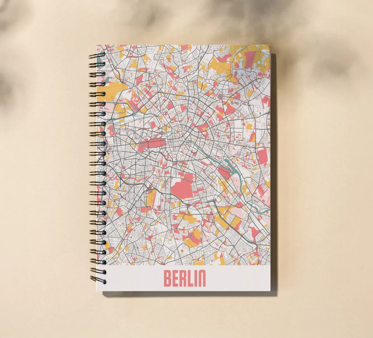 Berlin City Map - Stylish Art Print | FineArt Print spiral notebook by MOOODZART