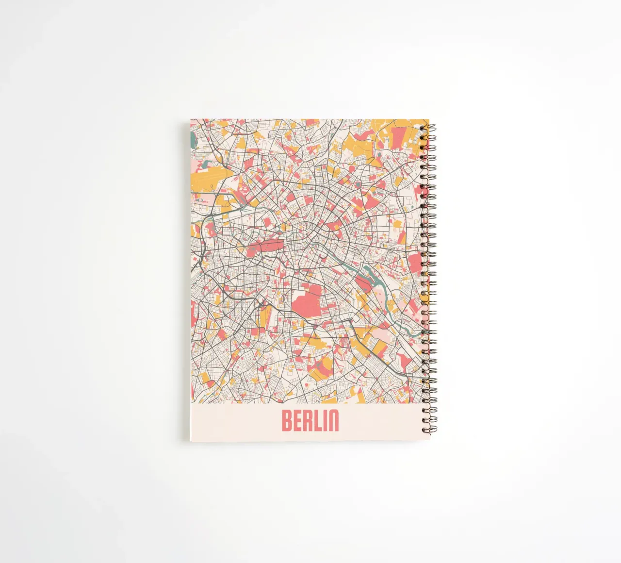 Berlin City Map - Stylish Art Print | FineArt Print spiral notebook by MOOODZART