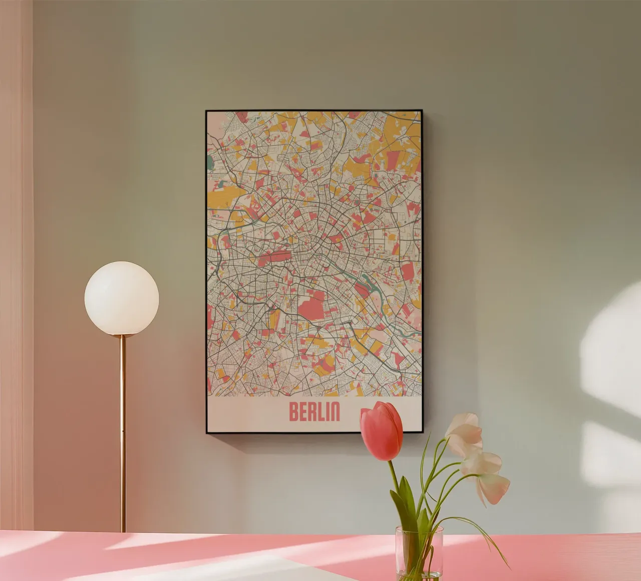 Stadsplattegrond Berlijn - Stijlvolle Kunstprint | FineArt Print acryl van MOOODZART