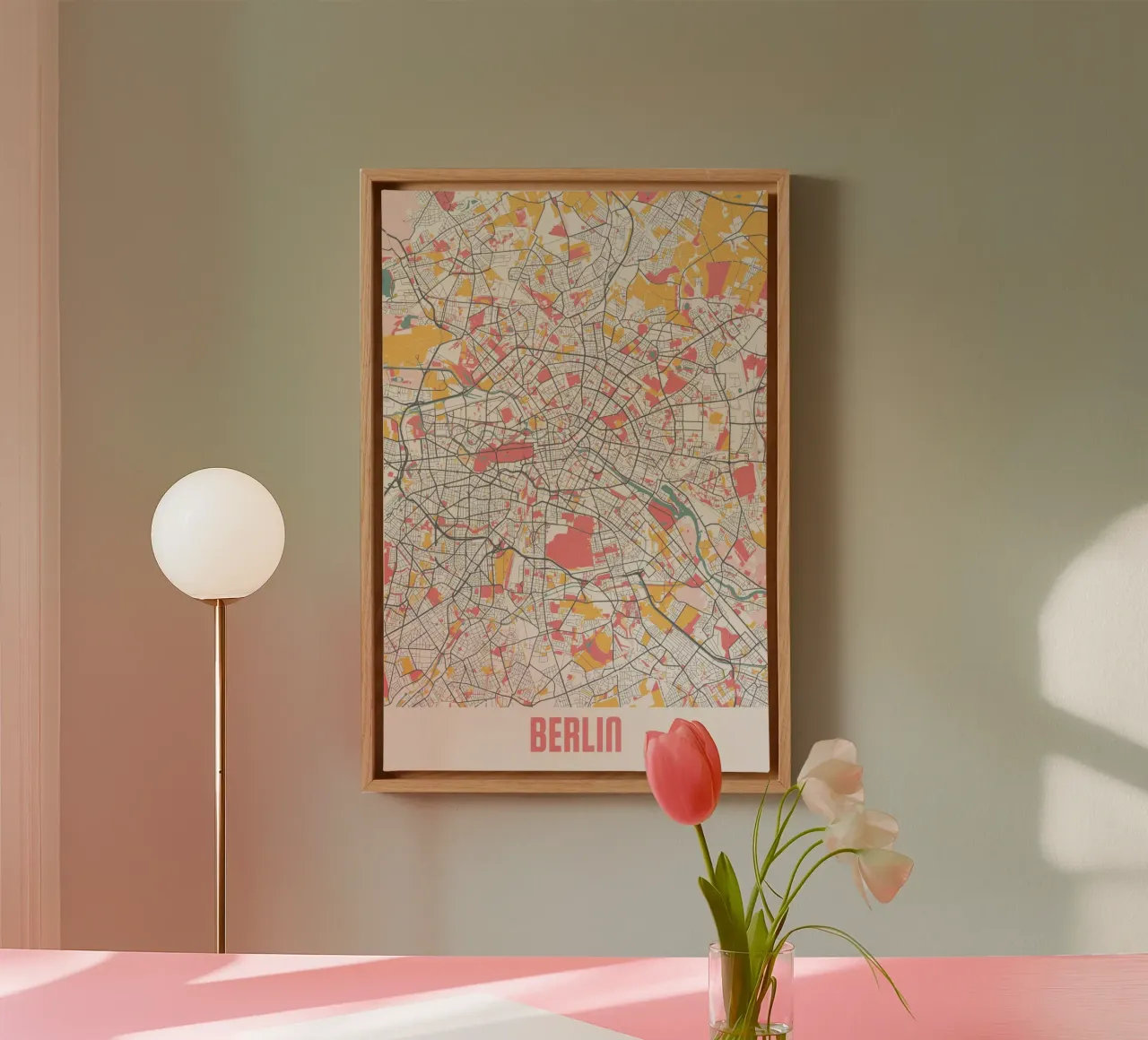 Berlin City Map - Stylish Art Print | FineArt Print canvas by MOOODZART