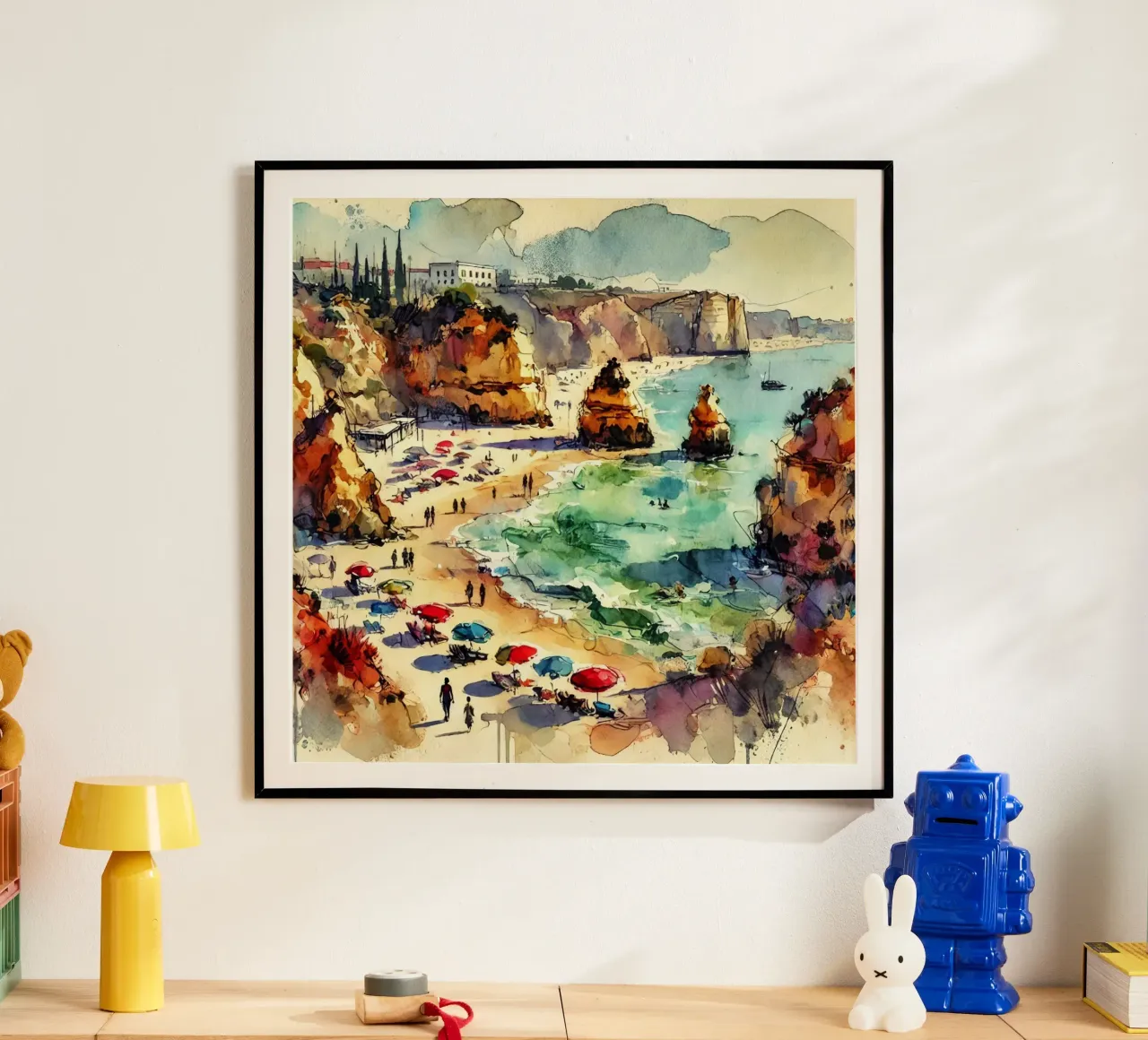 Costa dell'Algarve poster con telaio in alluminio da Travel with Chris