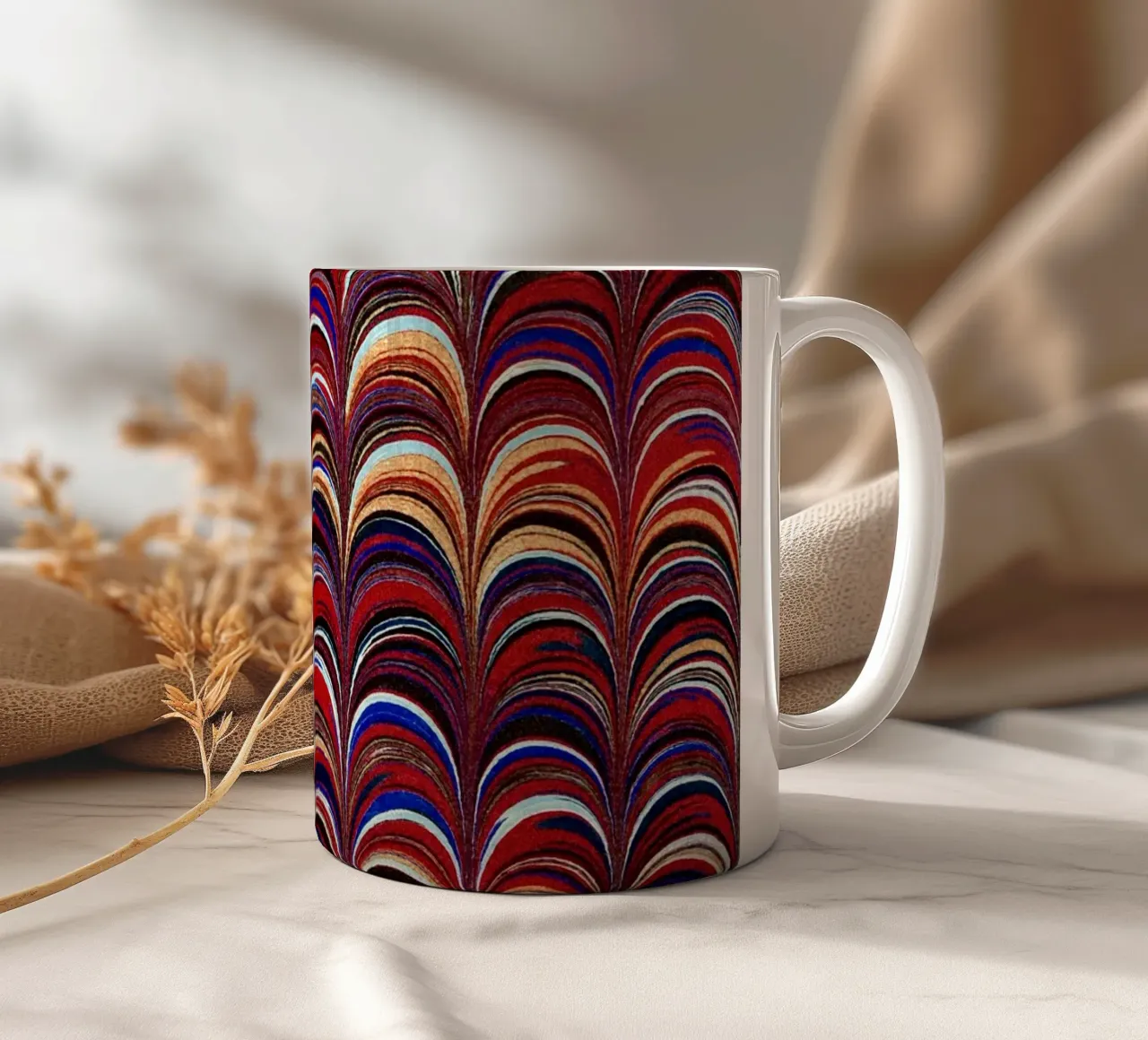 Abstract Arcs Pattern ceramic mug by apoloprints
