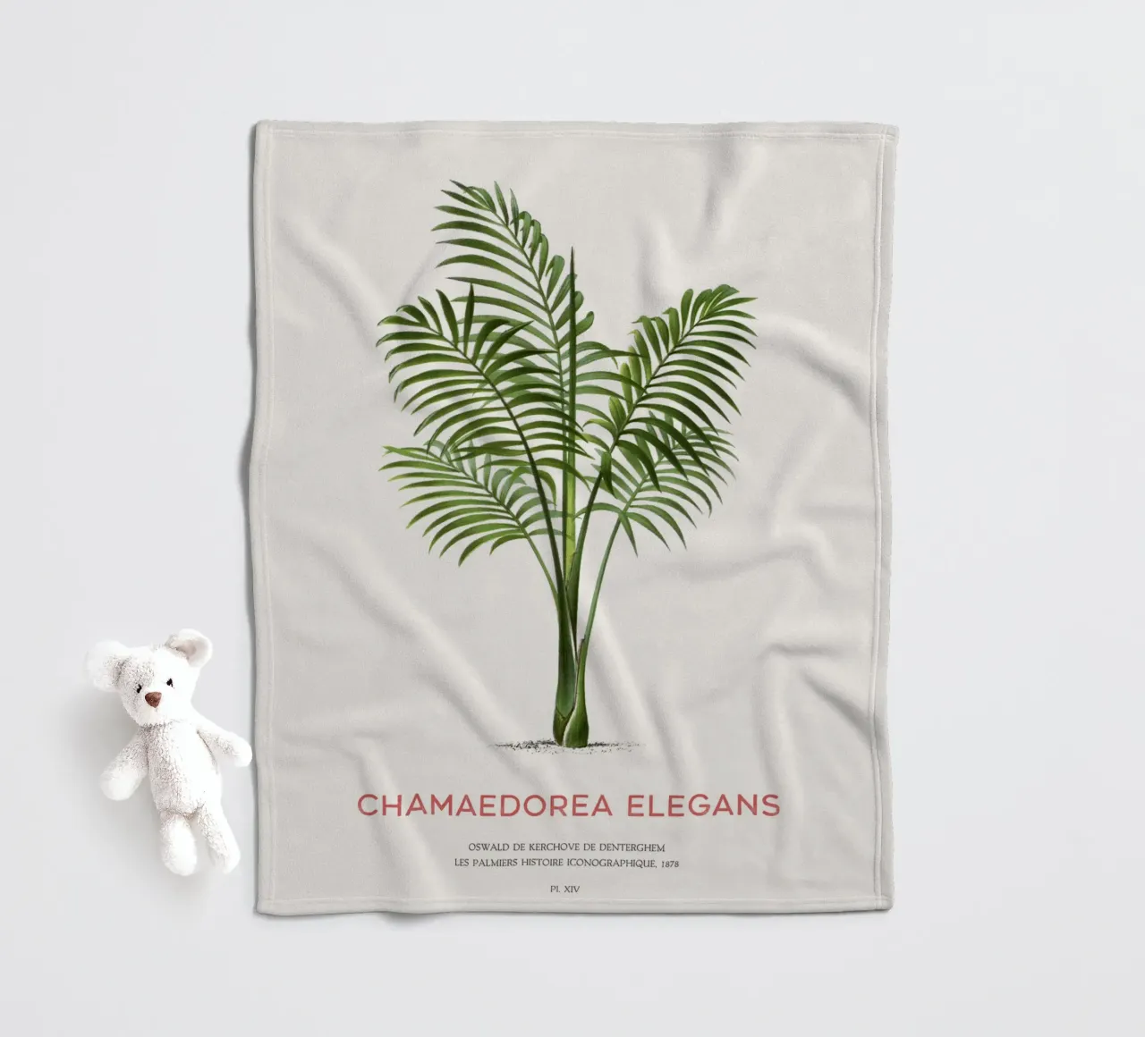 Salatpalme oder Chamaedorea elegans Fleecedecke von Vintagrafica