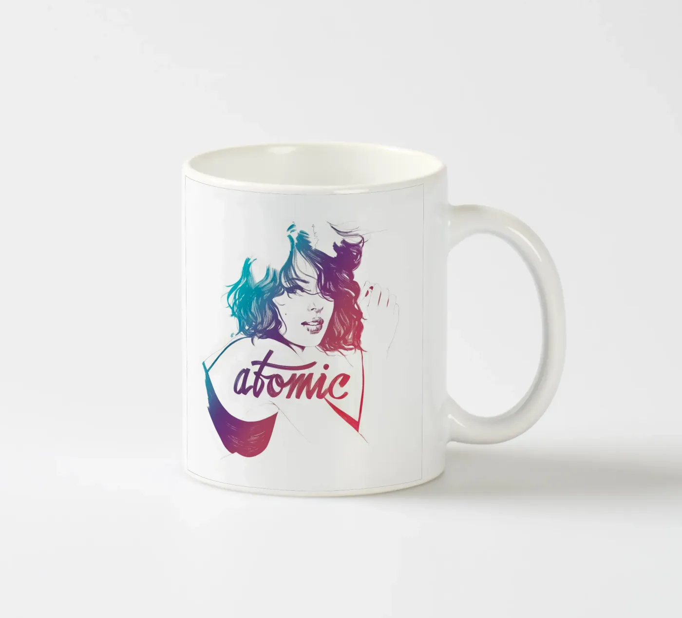 Atomic ceramic mug by Manuel Rebollo