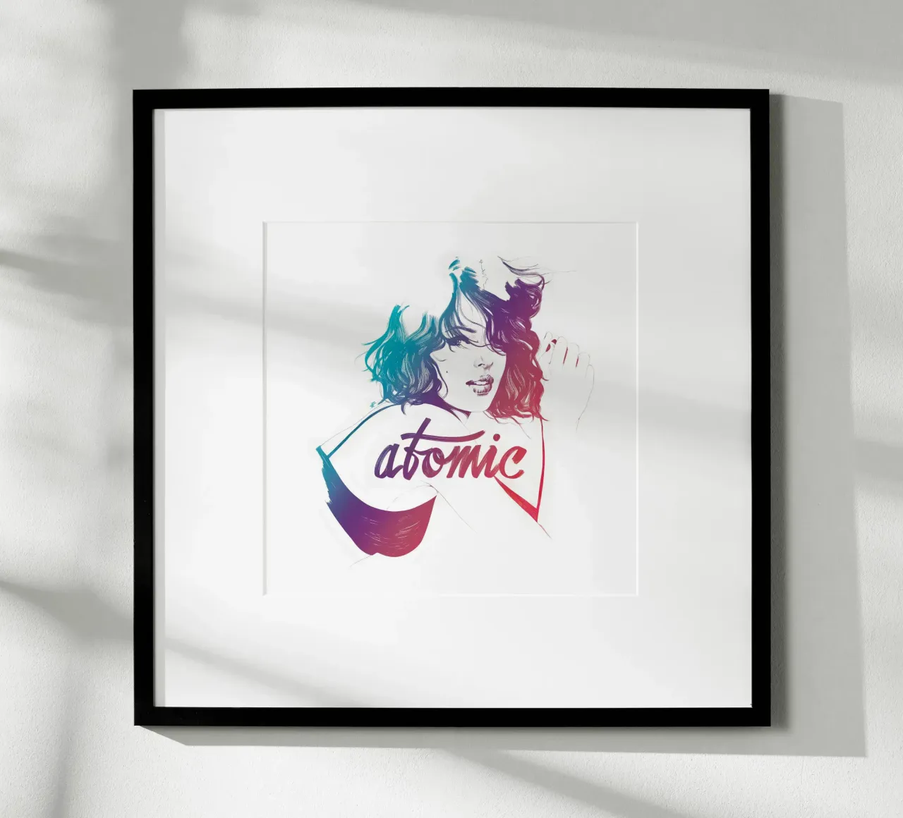Atomic poster con telaio in legno da Manuel Rebollo