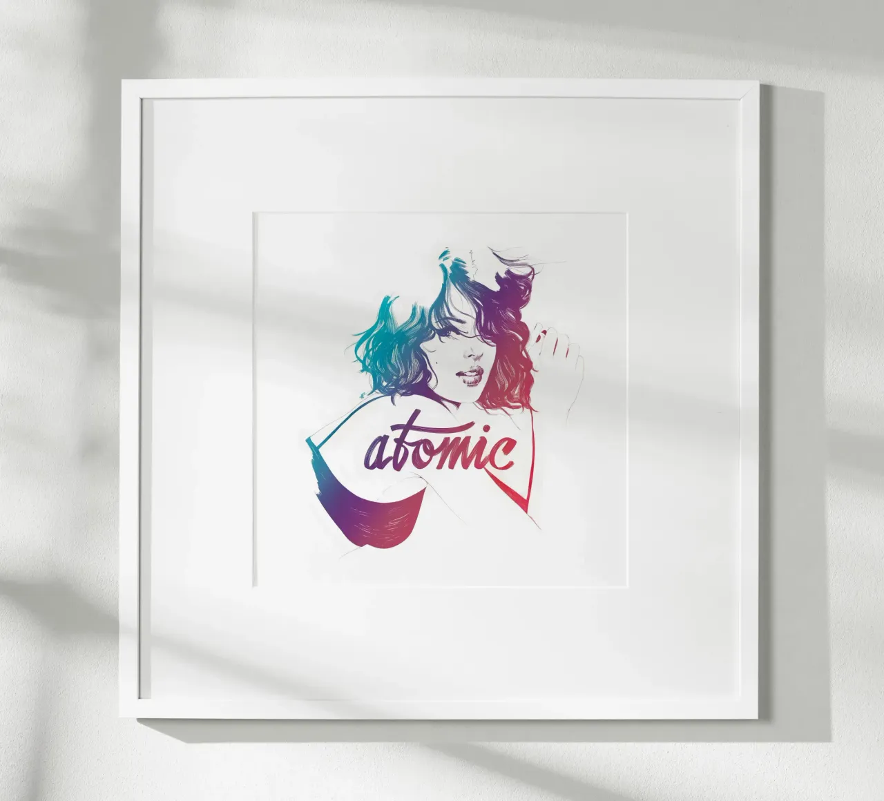 Atomic poster con telaio in legno da Manuel Rebollo