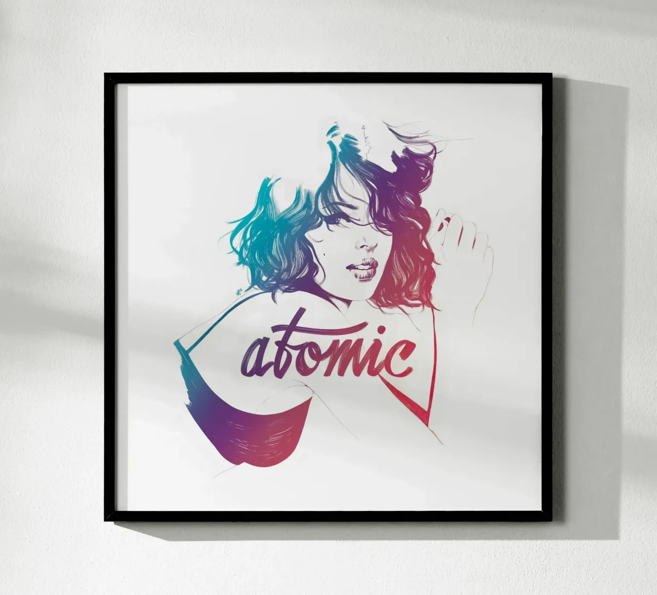 Atomic poster con telaio in legno da Manuel Rebollo