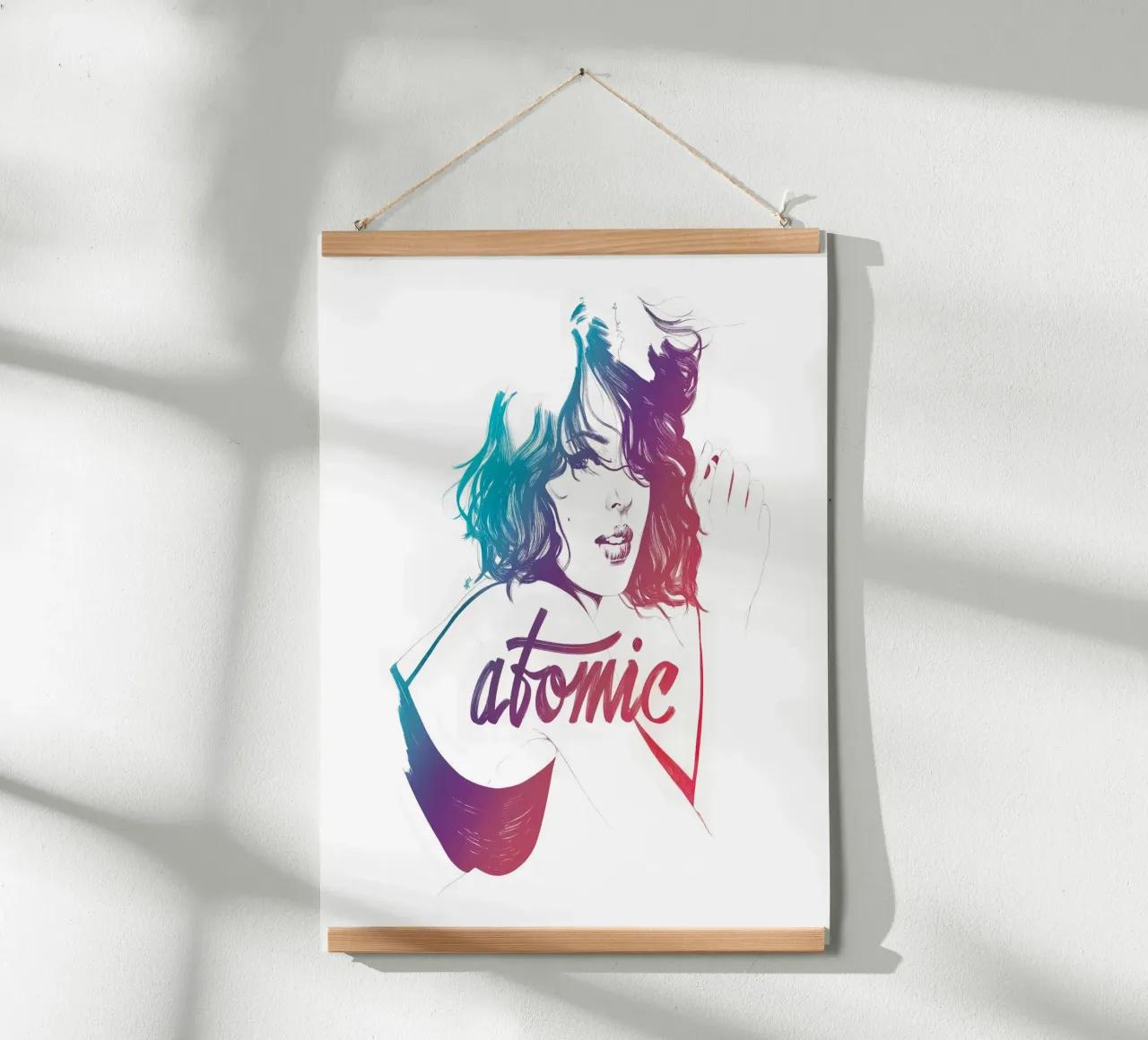 Atomic poster con telaio in legno da Manuel Rebollo