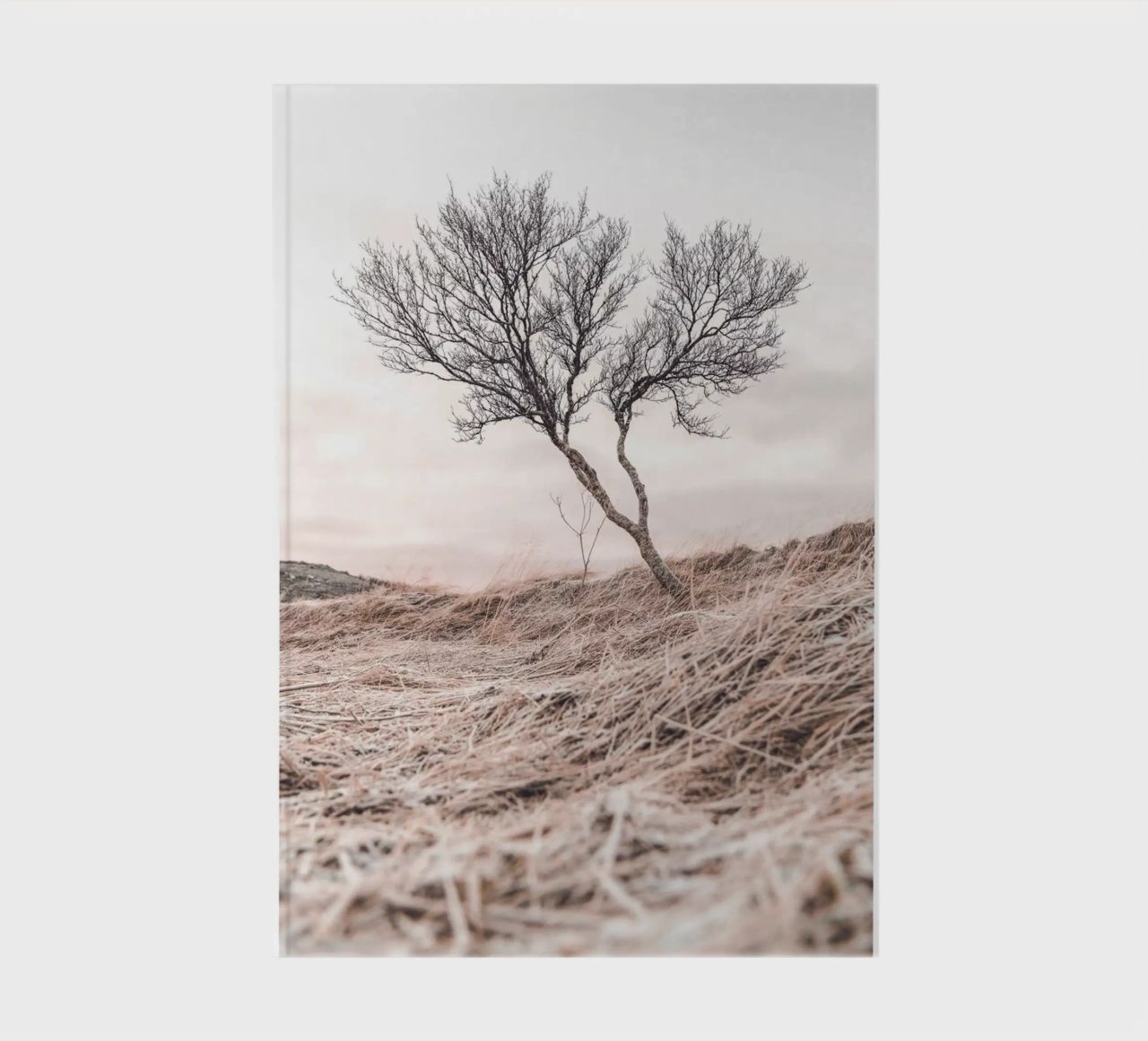Lone tree - Minimalist nature art for quiet rooms notebook by Whole©