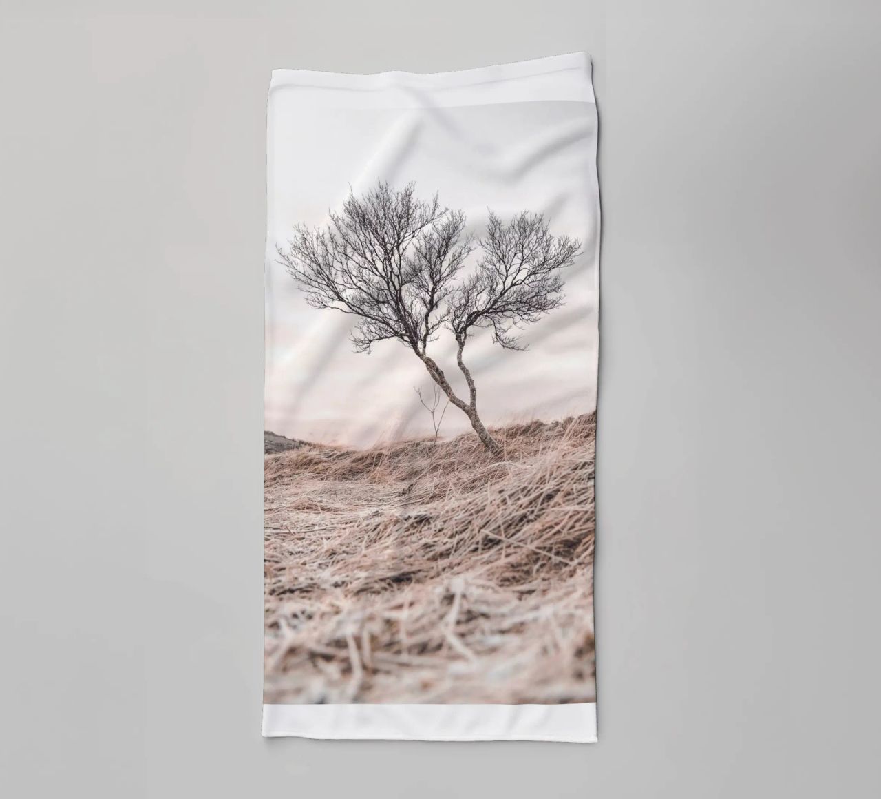 Lone tree - Minimalist nature art for quiet rooms towel by Whole©