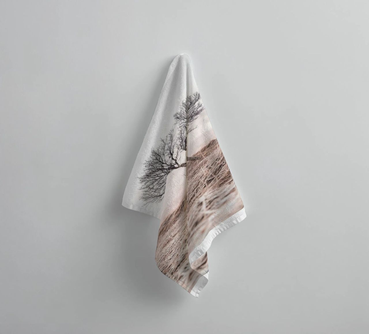 Lone tree - Minimalist nature art for quiet rooms towel by Whole©