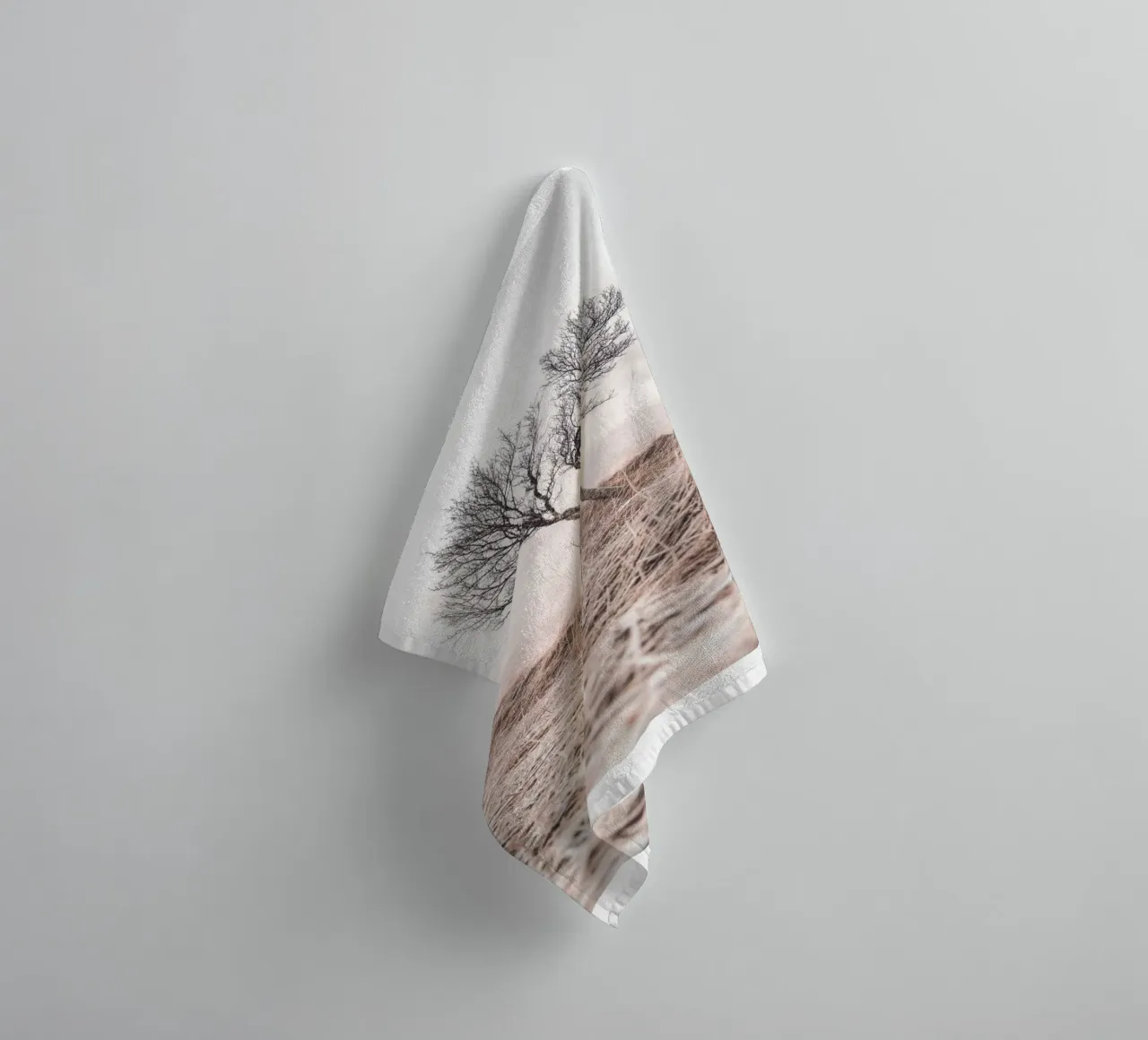 Lone tree - Minimalist nature art for quiet rooms towel by Whole©