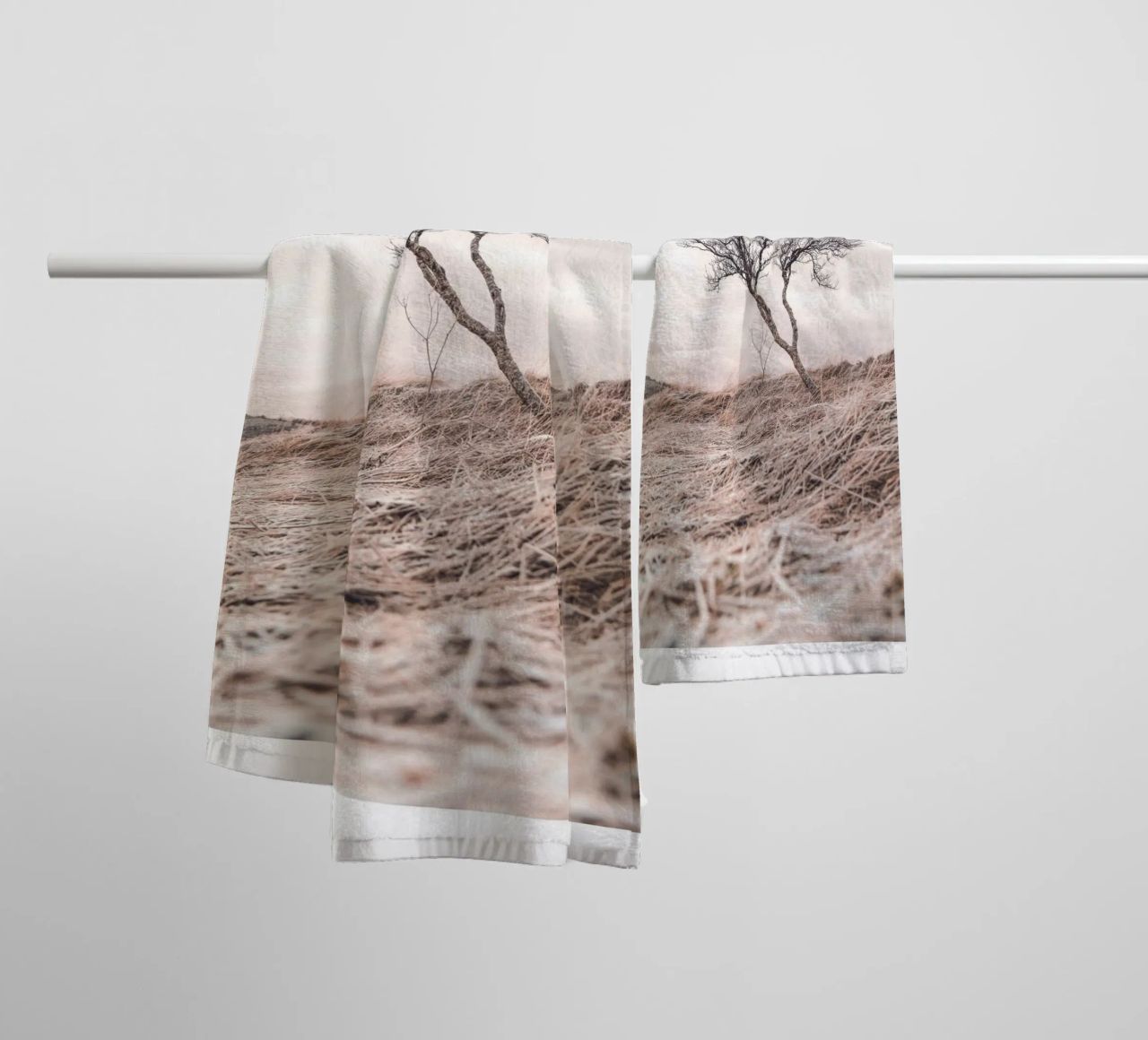 Lone tree - Minimalist nature art for quiet rooms towel by Whole©