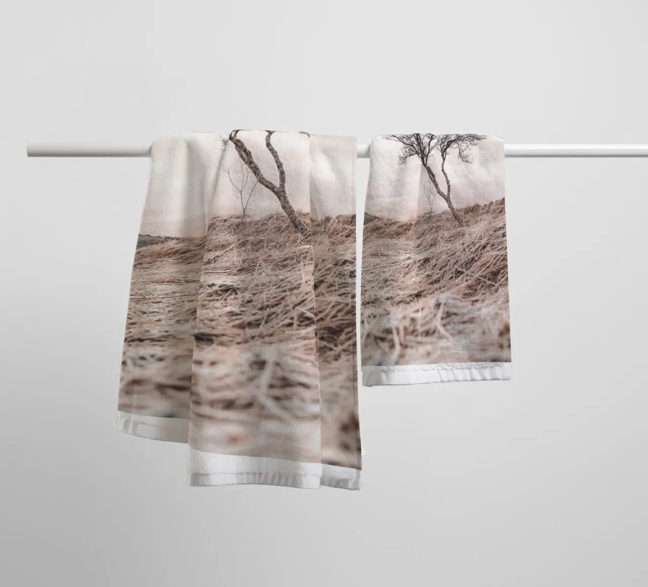 Lone tree - Minimalist nature art for quiet rooms towel by Whole©
