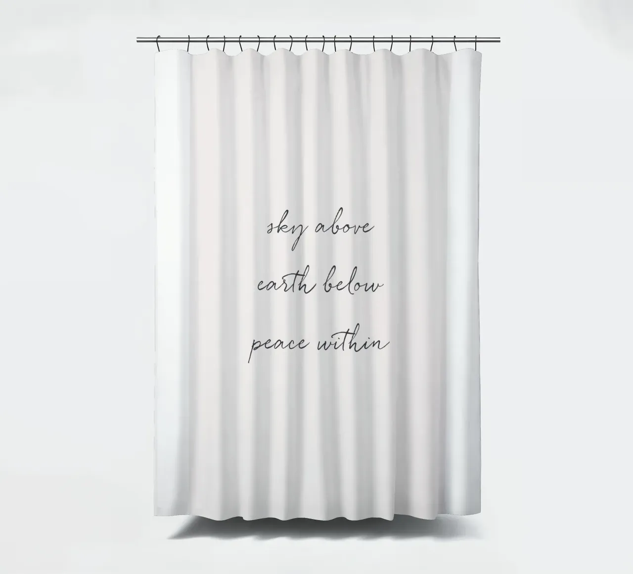 Minimalist typography for modern spaces shower curtain by Whole©