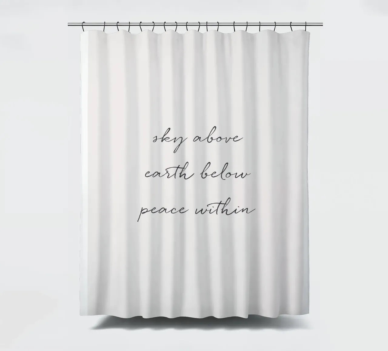Minimalist typography for modern spaces shower curtain by Whole©