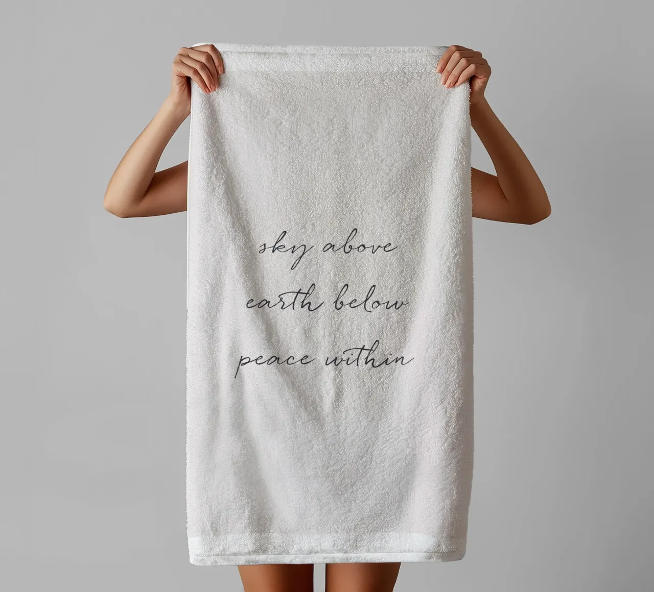 Minimalist typography for modern spaces towel by Whole©