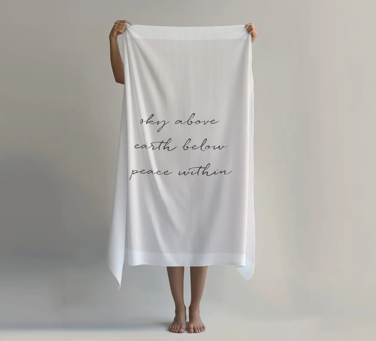Minimalist typography for modern spaces beach towel by Whole©