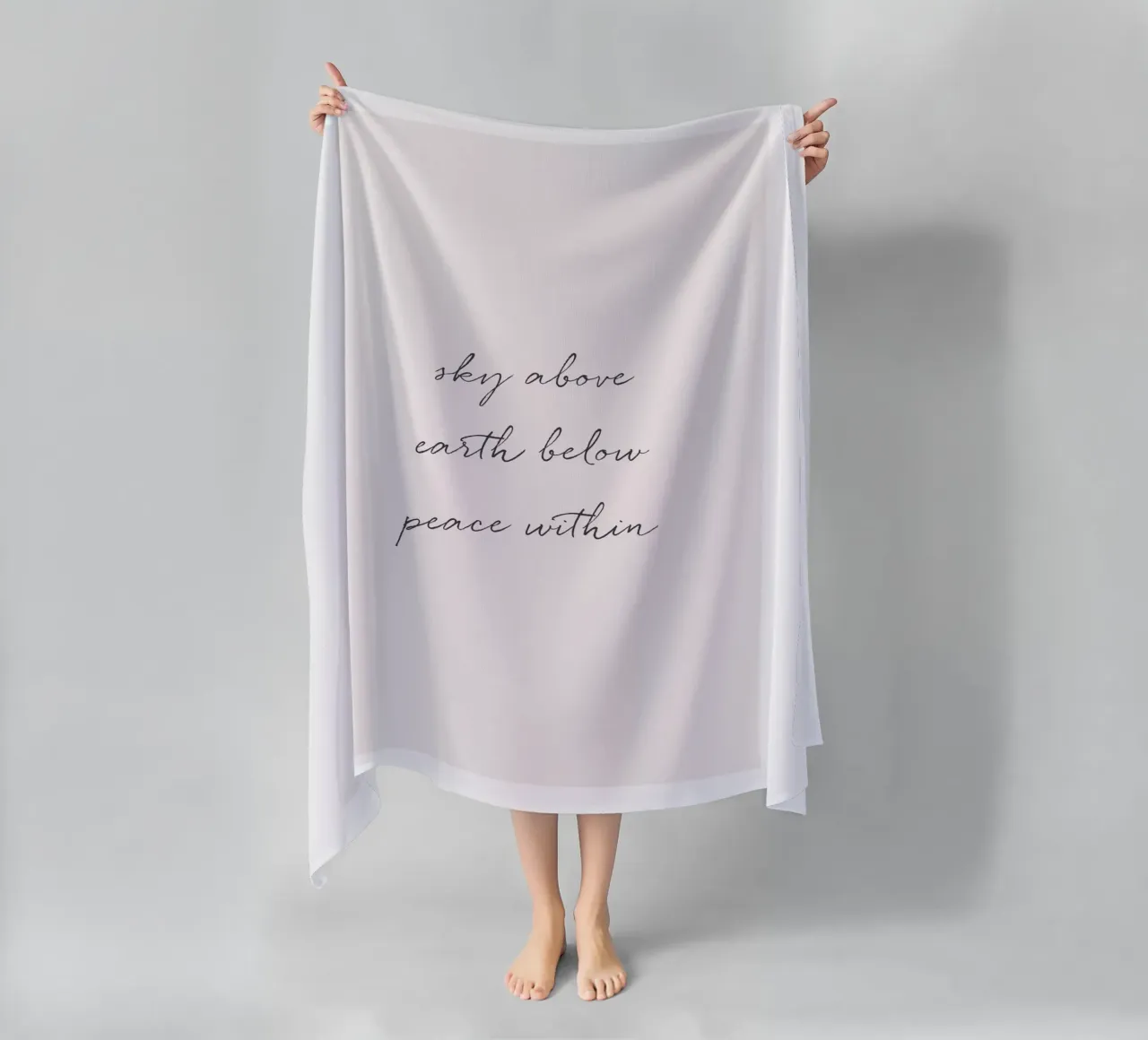 Minimalist typography for modern spaces beach towel by Whole©