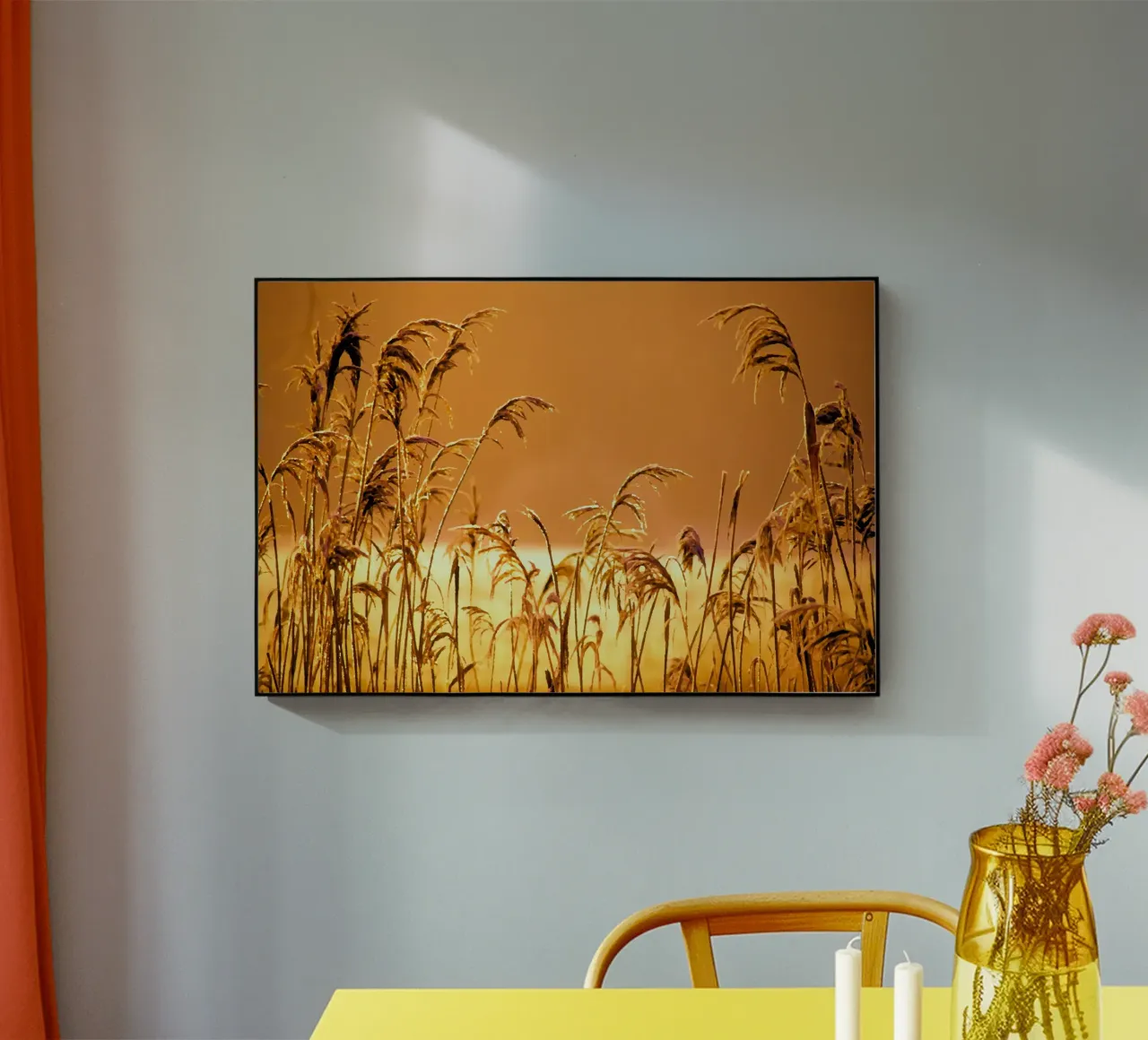 Riet in de zonsondergang acryl van Something for you