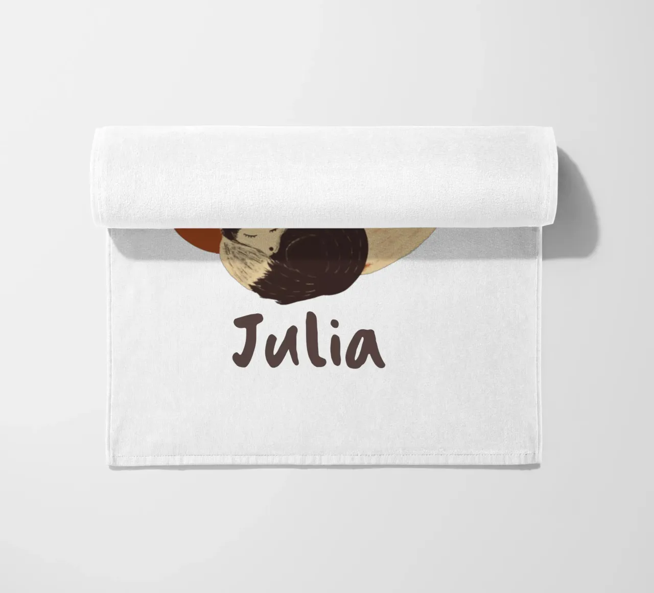 Madre addormentata e volpe neonata: Regalo per bambini completamente personalizzabile telo mare da Studio Patruschka