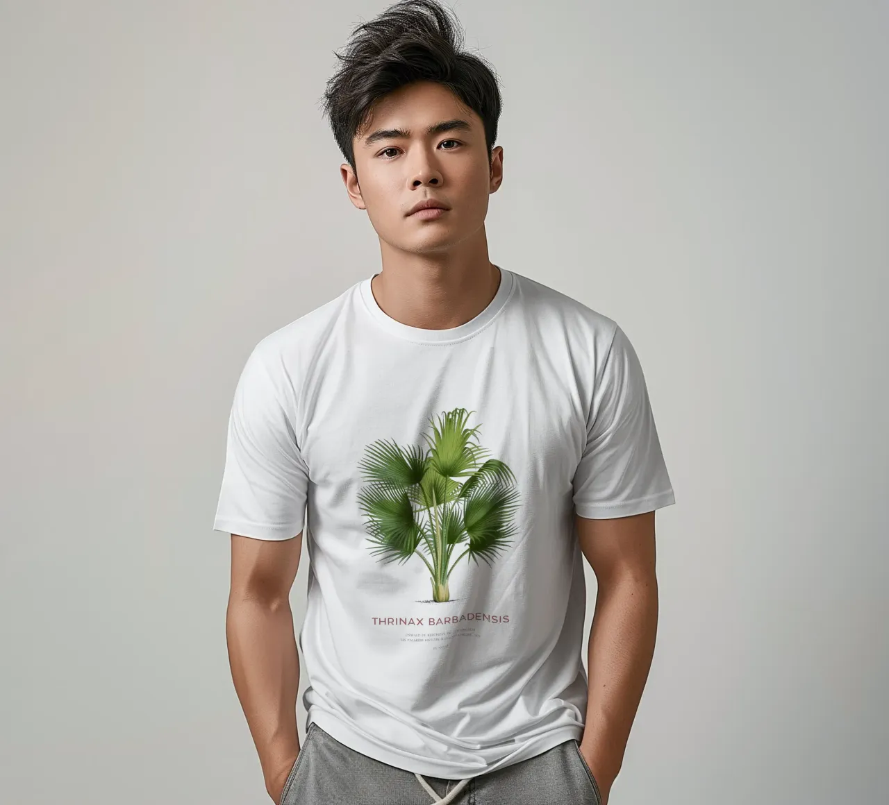 Palma di Latanier balai o Thrinax barbadensis t-shirt da Vintagrafica